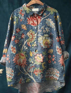 Loose Print Crew Neck Casual Plus Size Women's T-shirt