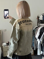 Retro Lapels Denim Coat For Women